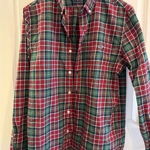 Vineyard Vines Red and Green Plaid Button Down Shirt